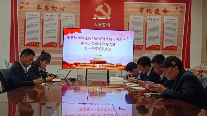 神木分公司综合党支部召开第一季度党员大会