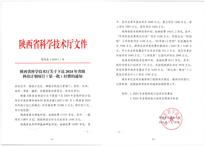 喜讯！公司科技妄想项目乐成入选陕西省“科学家+工程师”步队名单