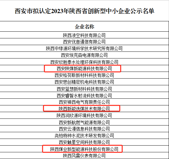 喜讯！新型能源公司顺遂通过2023年陕西省立异型中小企业认定